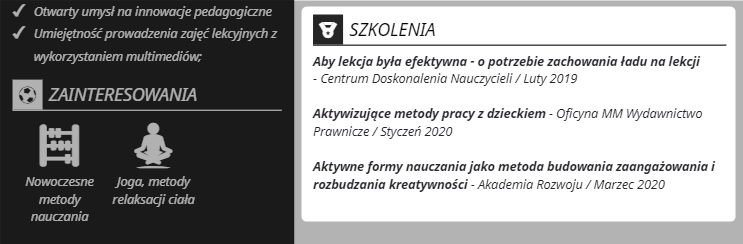 szkolenia cv nauczyciela